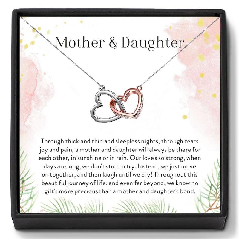 Collier en chaîne creuse en forme de cœur pour mère et fille Default Title