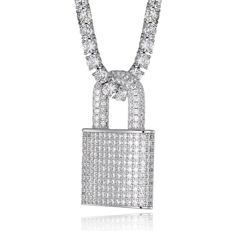 Collier et pendentif Hip Hop Bling Lock Iced