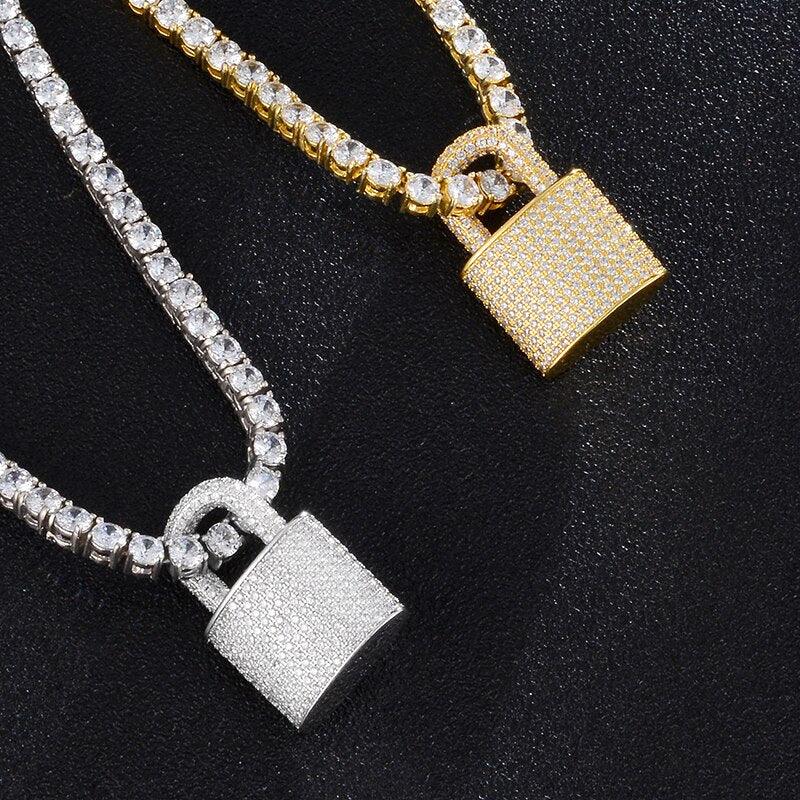 Collier et pendentif Hip Hop Bling Lock Iced