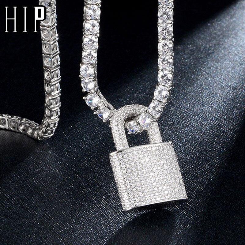 Collier et pendentif Hip Hop Bling Lock Iced