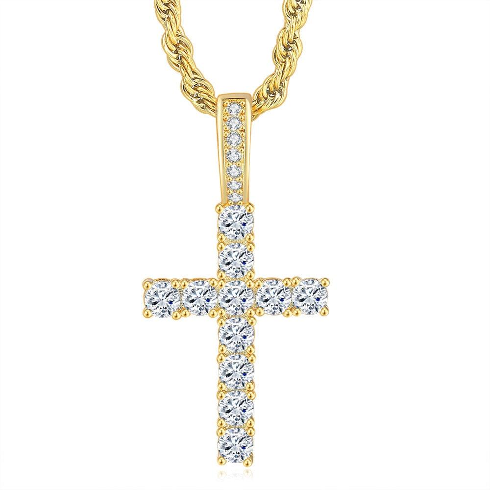 Collier pendentif croix hiphop pour femmes et hommes OHP003