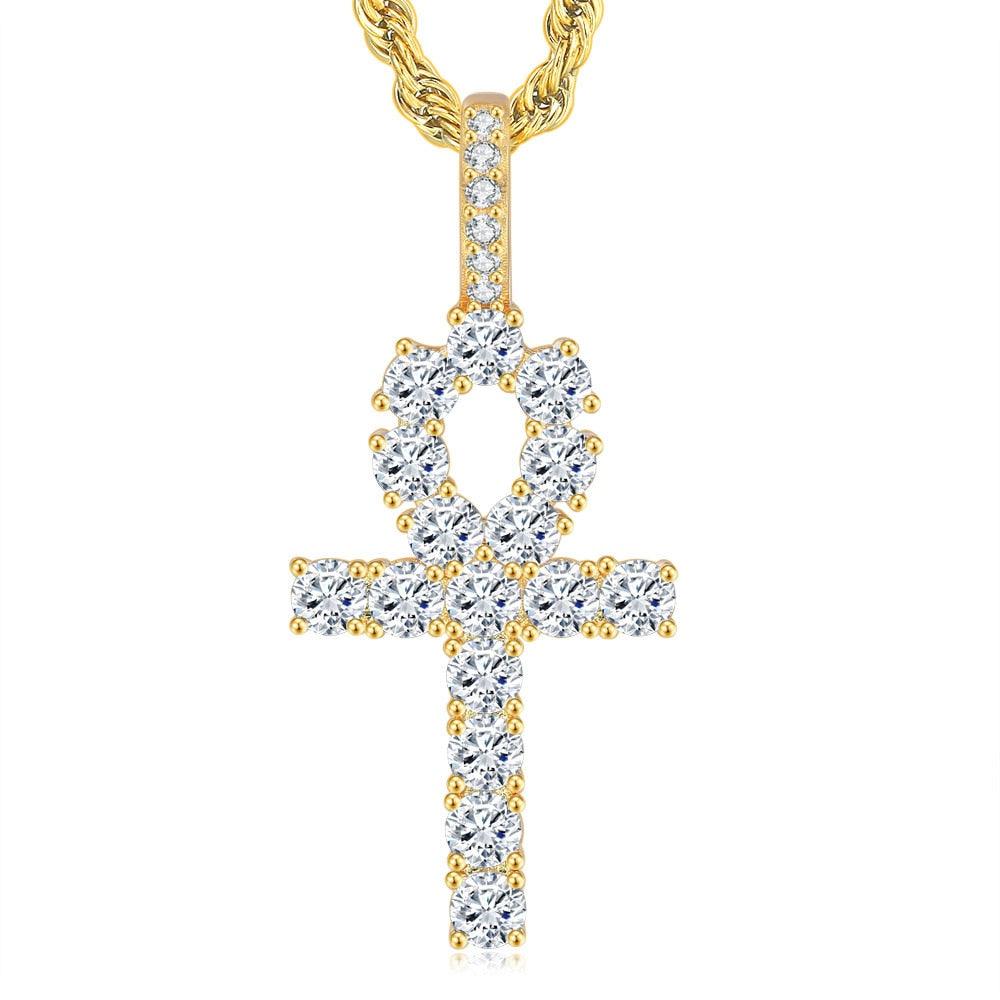 Collier pendentif croix hiphop pour femmes et hommes OHP002