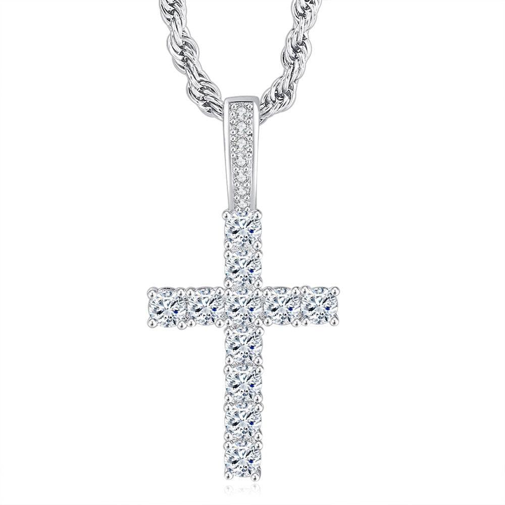 Collier pendentif croix hiphop pour femmes et hommes OHP004