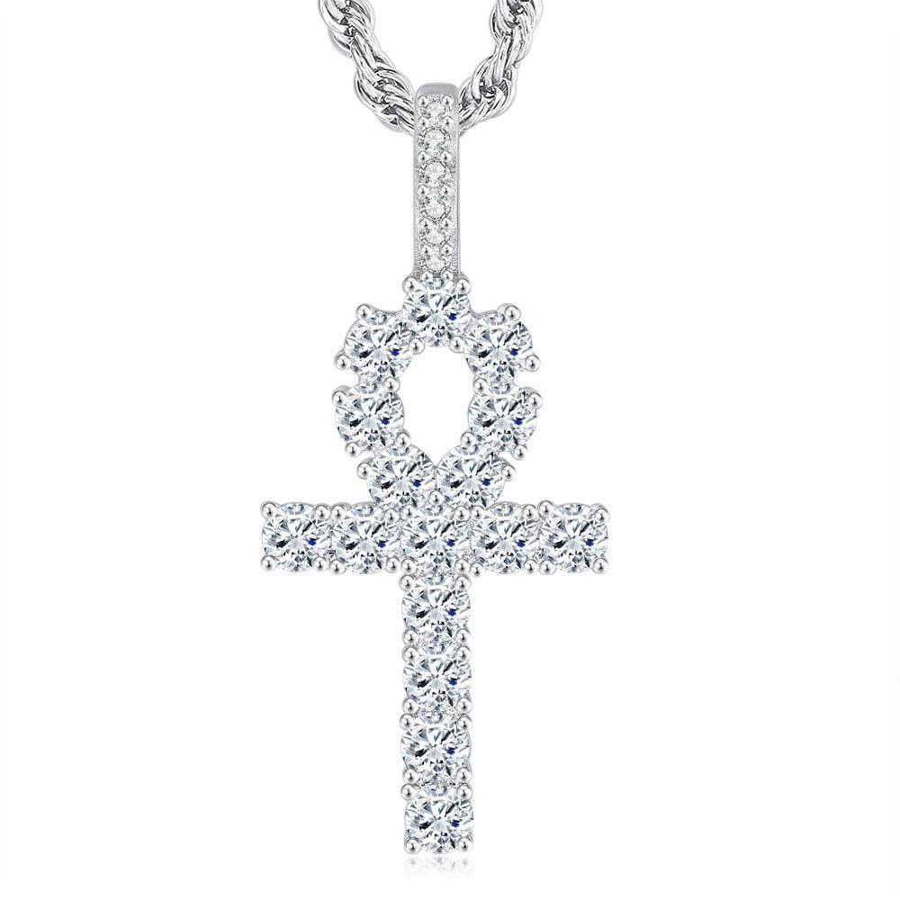 Collier pendentif croix hiphop pour femmes et hommes OHP001