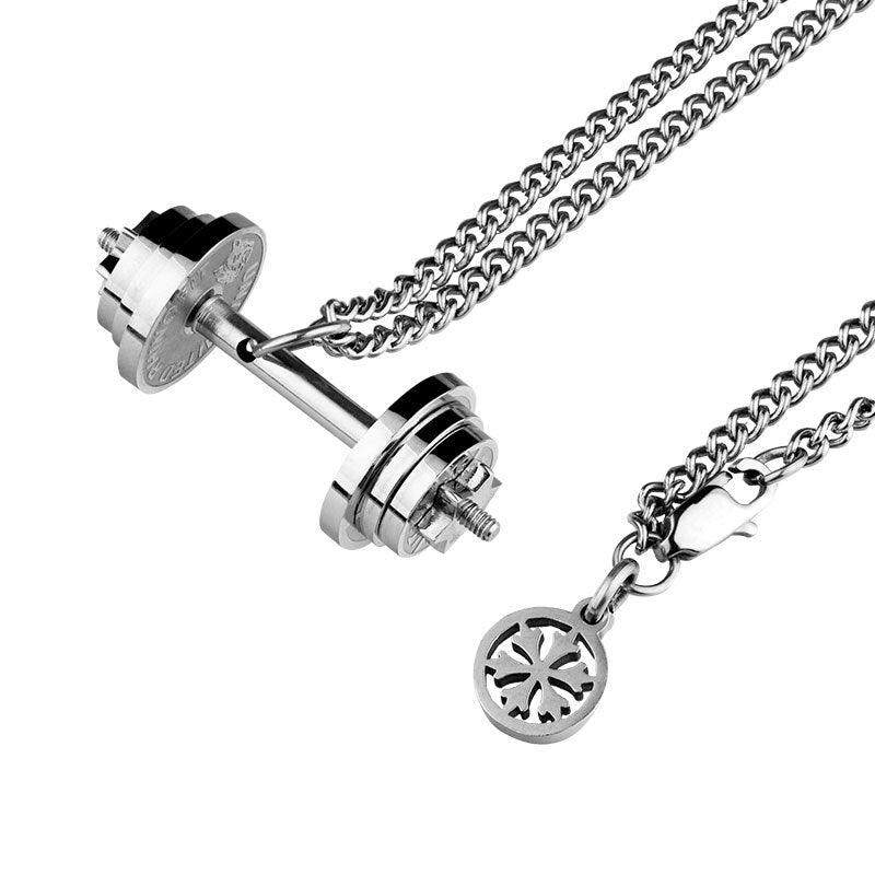 "Collier pendentif d'haltère pour homme en acier inoxydable pendant with Ochain