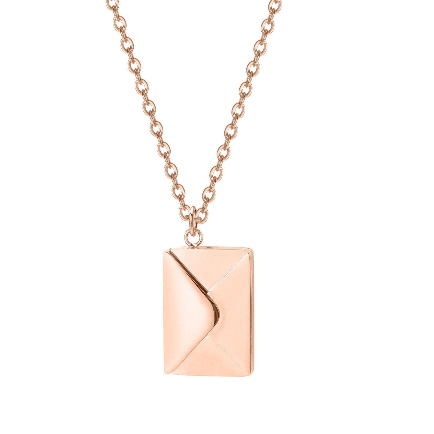 Collier pendentif lettre d'amour personnalisé en acier inoxydable Rose gold