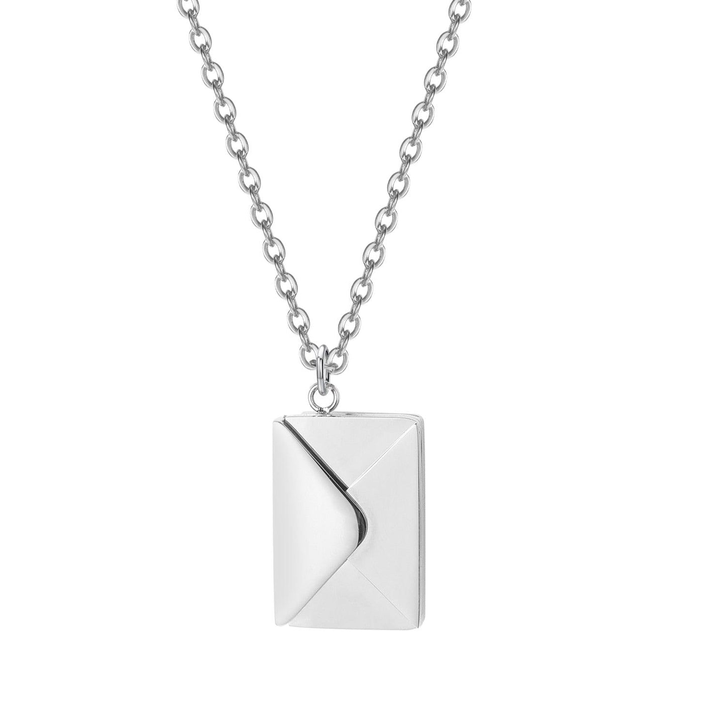 Collier pendentif lettre d'amour personnalisé en acier inoxydable silver color