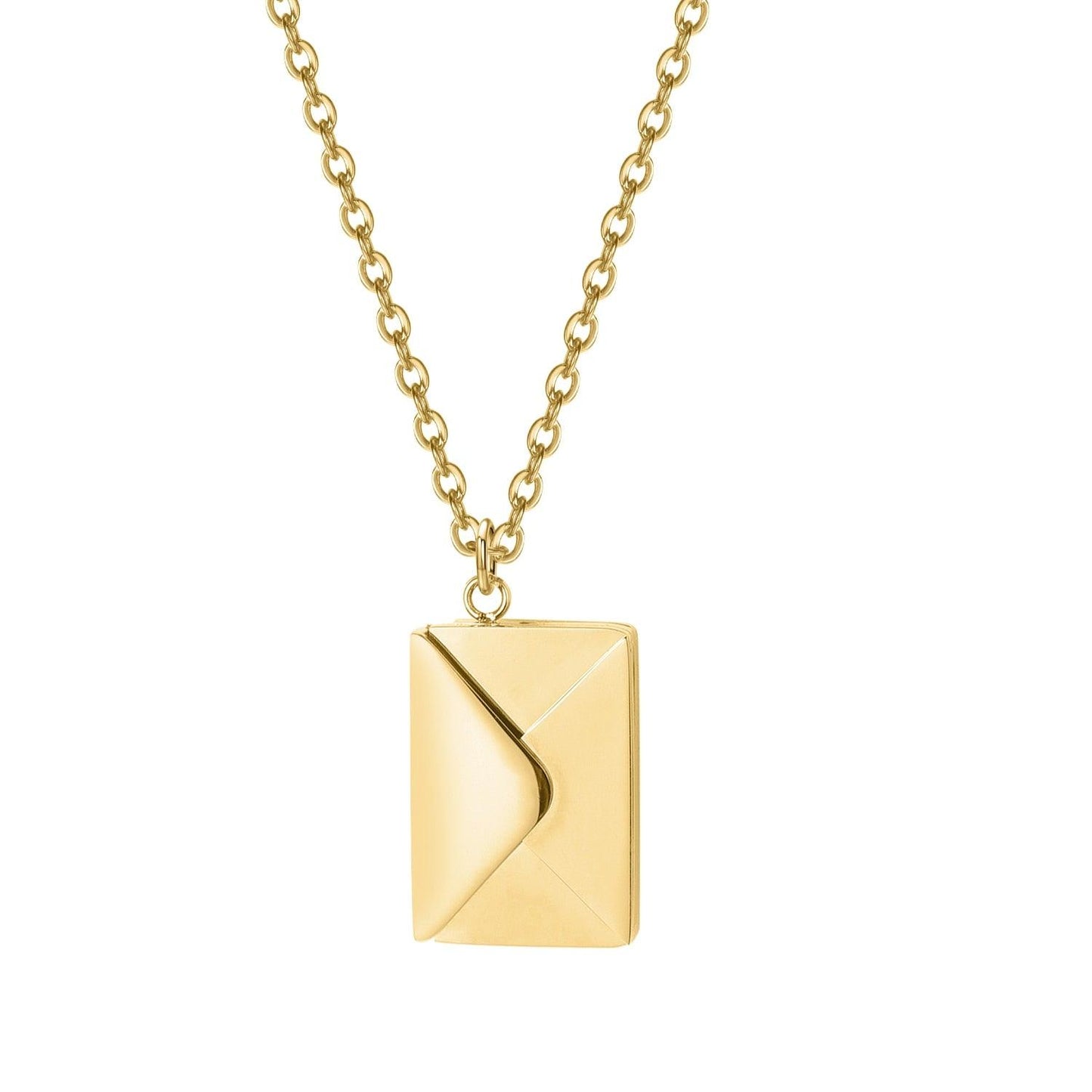 Collier pendentif lettre d'amour personnalisé en acier inoxydable gold color