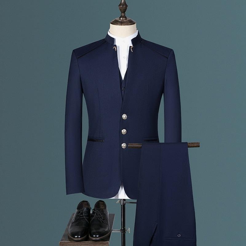 Costume Homme Mariage Business de Haute Qualité avec Veste, Pantalon et Gilet