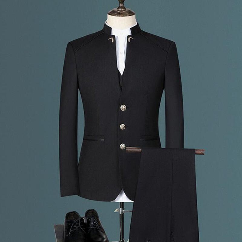 Costume Homme Mariage Business de Haute Qualité avec Veste, Pantalon et Gilet