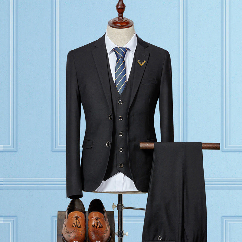 "Costume Mariage Homme Sur Mesure - Slim Fit 3 Pièces | AOMshop" Black