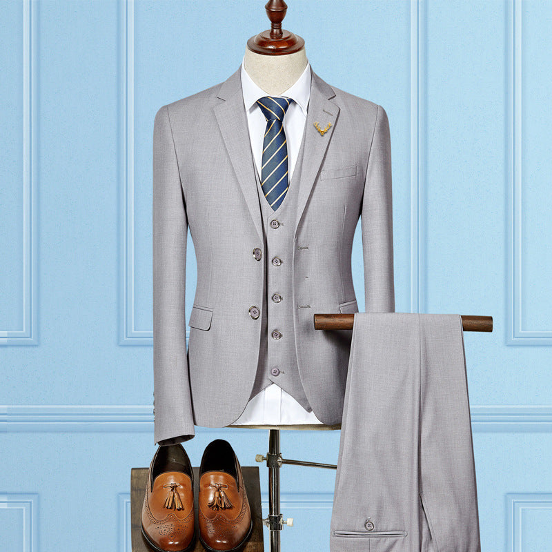"Costume Mariage Homme Sur Mesure - Slim Fit 3 Pièces | AOMshop" Light Grey