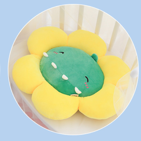 - Coussin Rond avec Fleurs - AOMshop Yellow Flowers