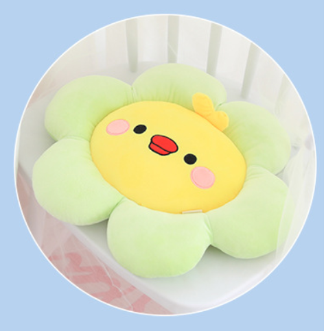 - Coussin Rond avec Fleurs - AOMshop Green Flowers
