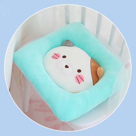 - Coussin Rond avec Fleurs - AOMshop Light Blue Square