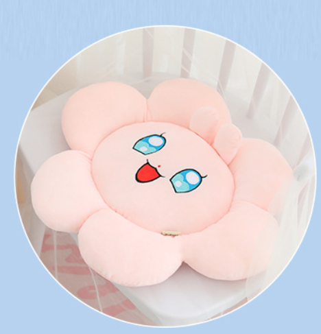 - Coussin Rond avec Fleurs - AOMshop Pink Flowers