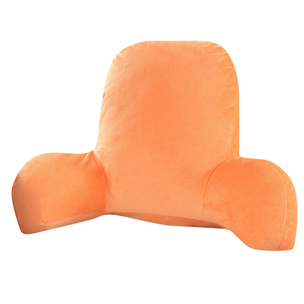 "Coussin en velours côtelé uni avec accoudoir et appui-tête sur AOMshop" Orange
