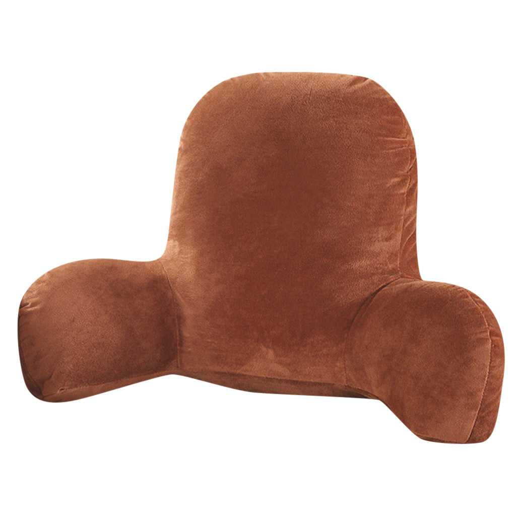"Coussin en velours côtelé uni avec accoudoir et appui-tête sur AOMshop" Brown