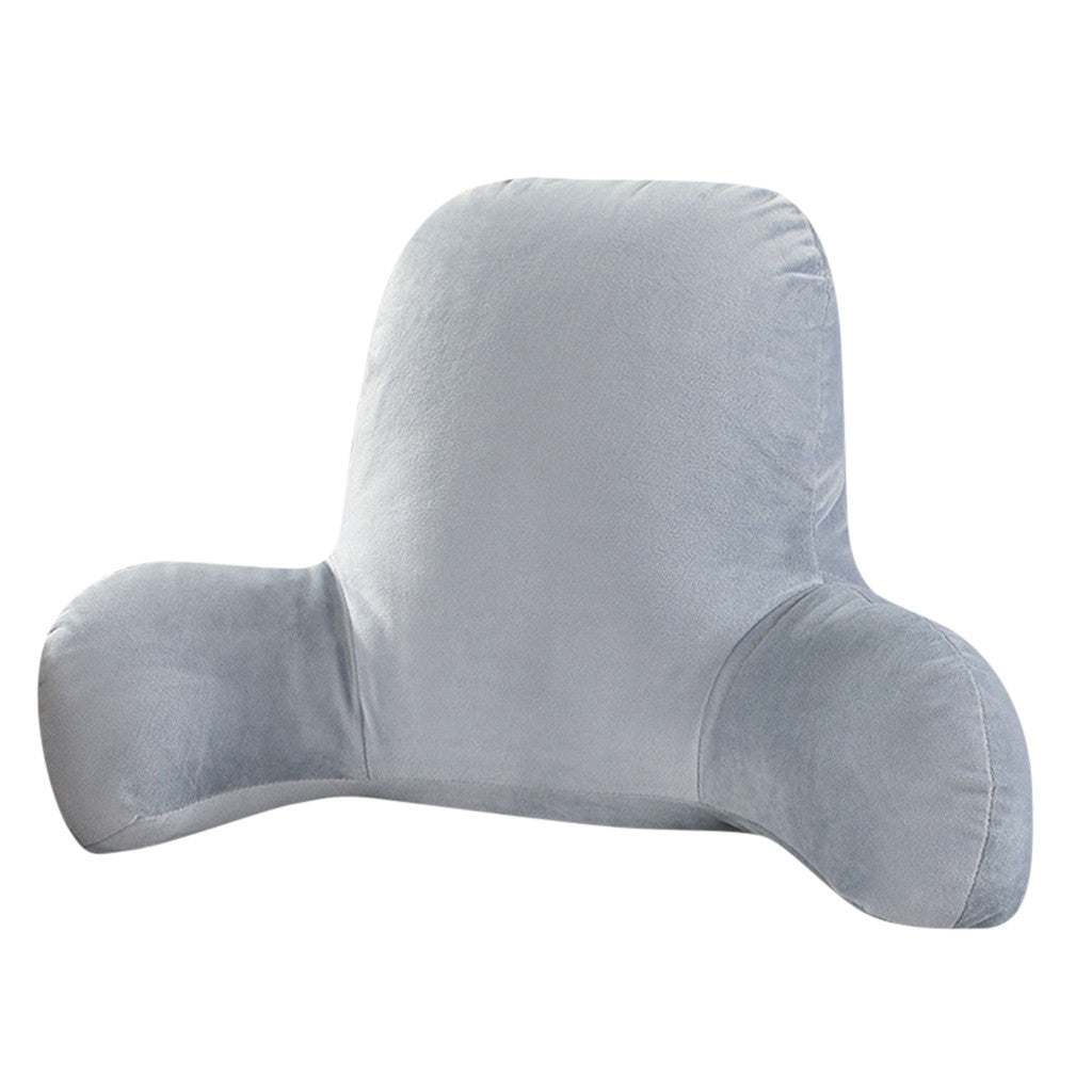 "Coussin en velours côtelé uni avec accoudoir et appui-tête sur AOMshop" Grey