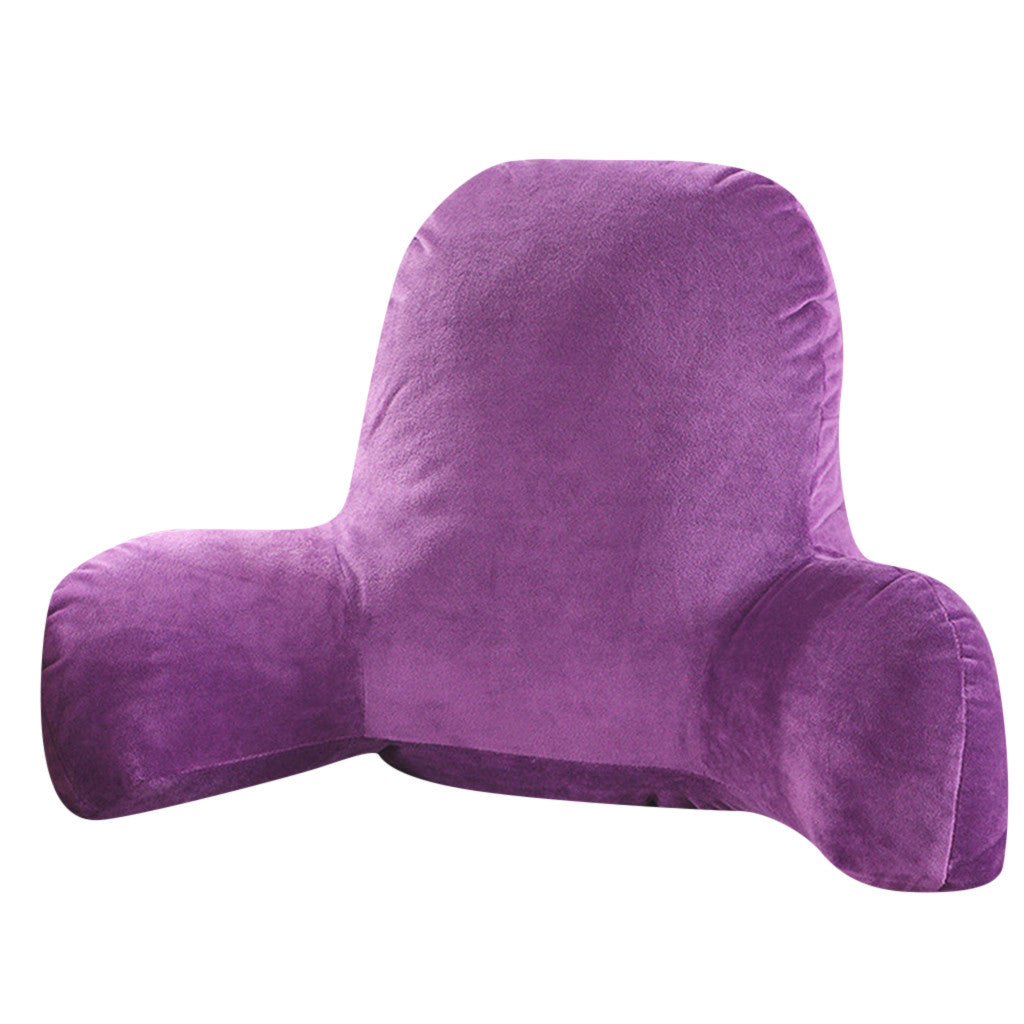 "Coussin en velours côtelé uni avec accoudoir et appui-tête sur AOMshop" Purple
