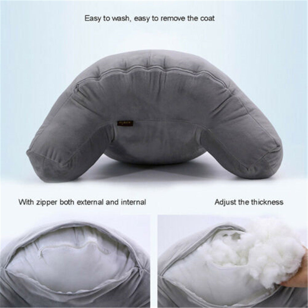"Coussin en velours côtelé uni avec accoudoir et appui-tête sur AOMshop"