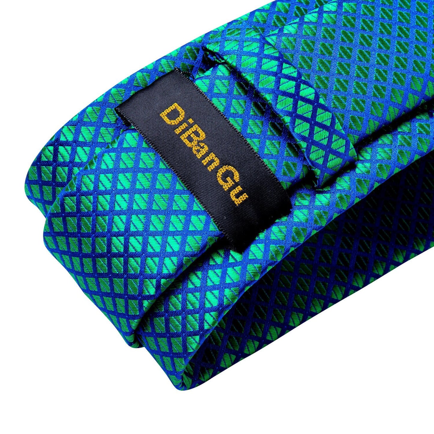 "Cravate pour homme en soie de designer paisley bleu sarcelle DiBanGu"