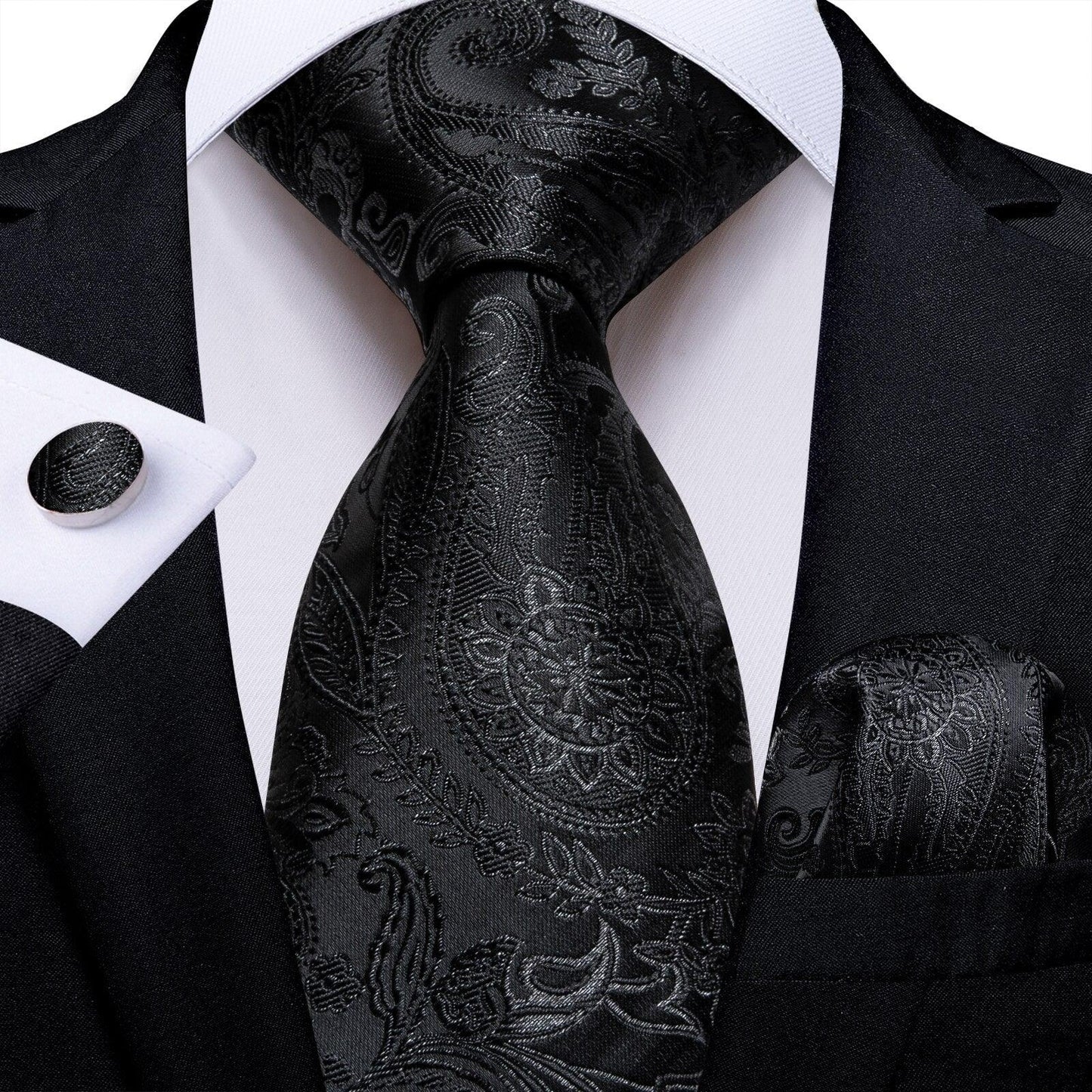"Cravate pour homme en soie de designer paisley bleu sarcelle DiBanGu" MJ-7680