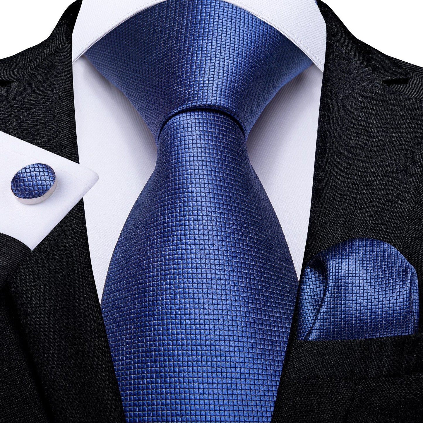 "Cravate pour homme en soie de designer paisley bleu sarcelle DiBanGu" MJ-0429