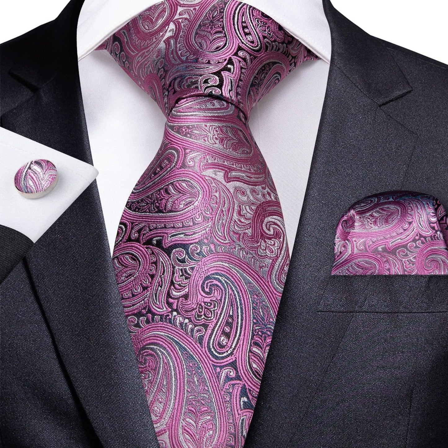 "Cravate pour homme en soie de designer paisley bleu sarcelle DiBanGu" MJ-1571