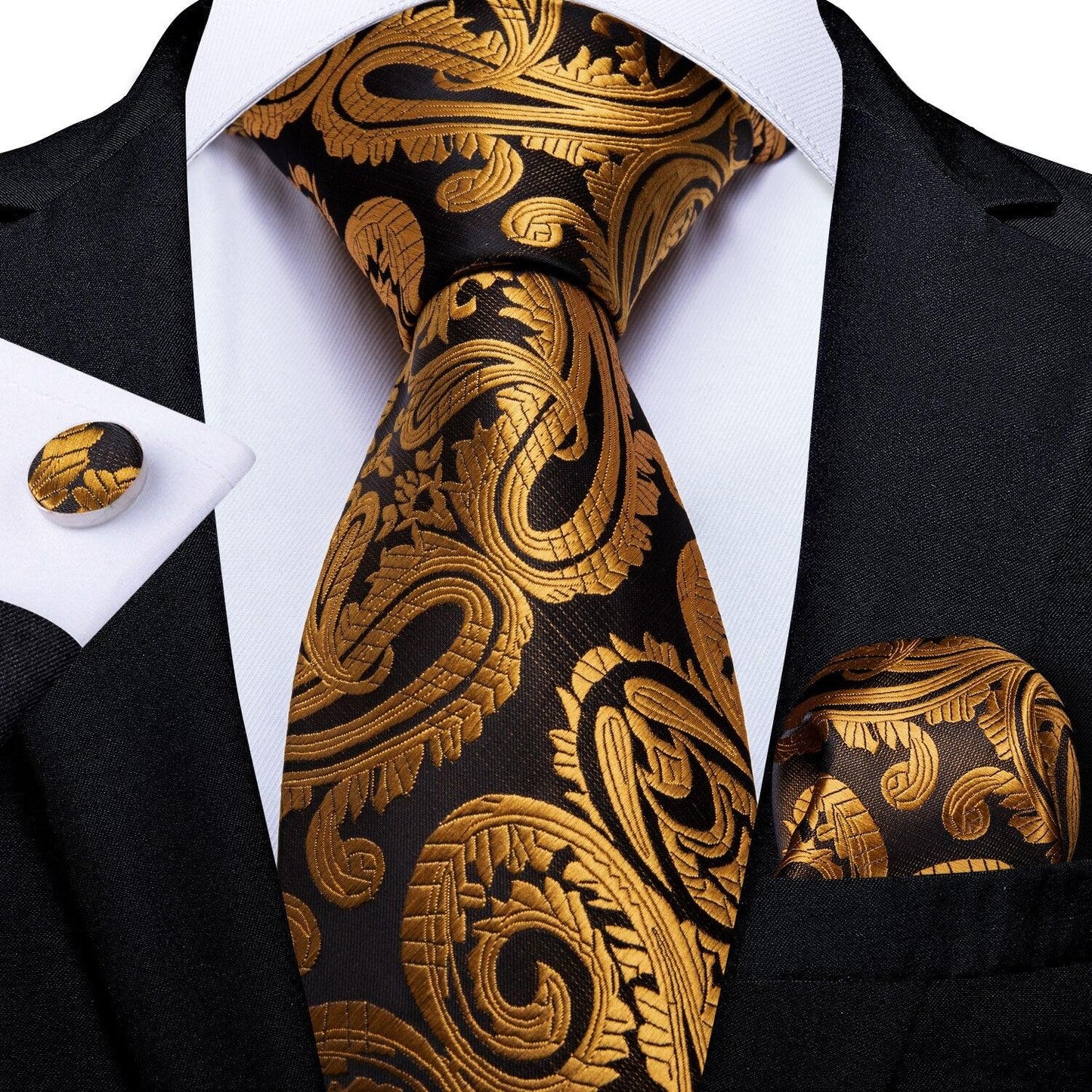 "Cravate pour homme en soie de designer paisley bleu sarcelle DiBanGu" MJ-0988