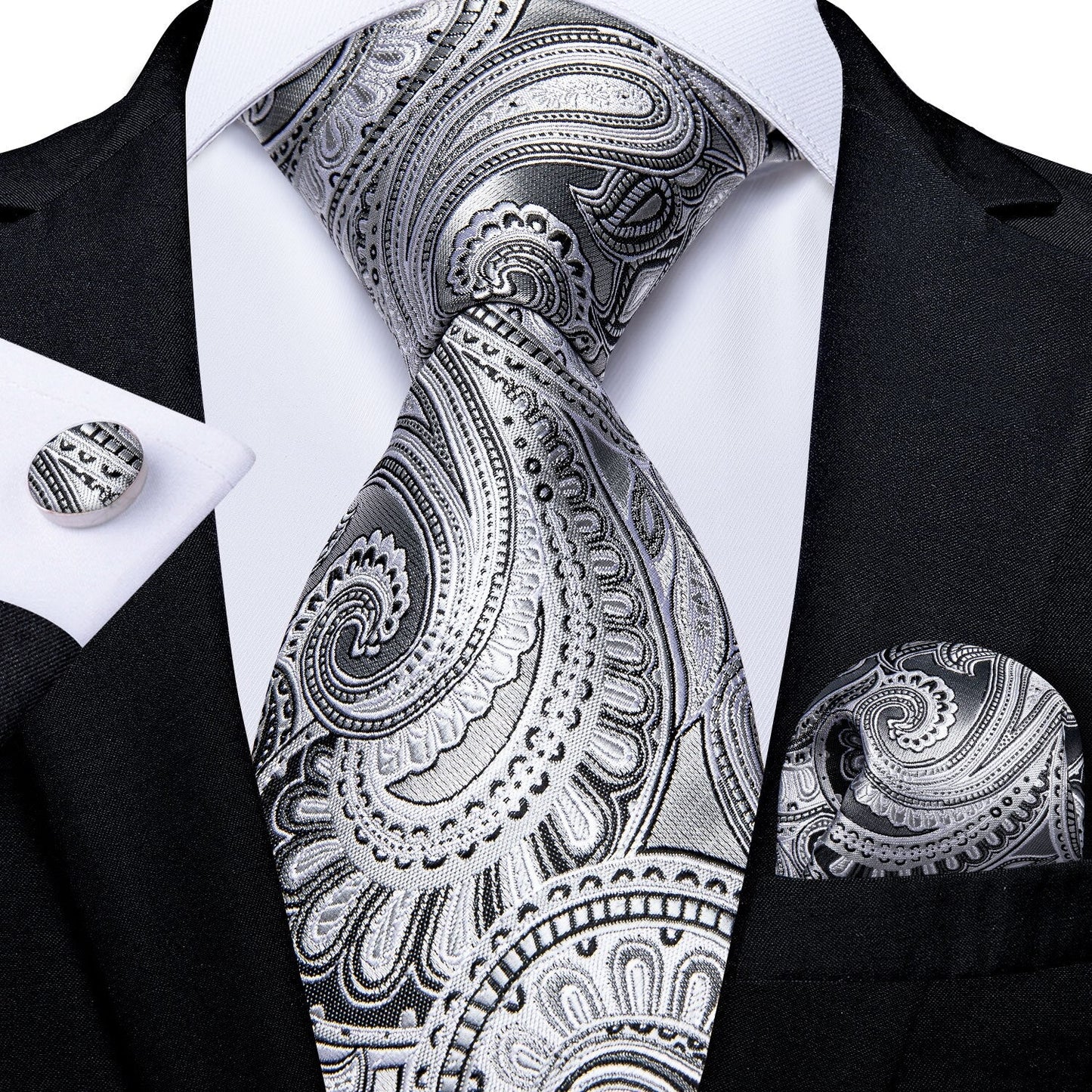 "Cravate pour homme en soie de designer paisley bleu sarcelle DiBanGu" MJ-1576