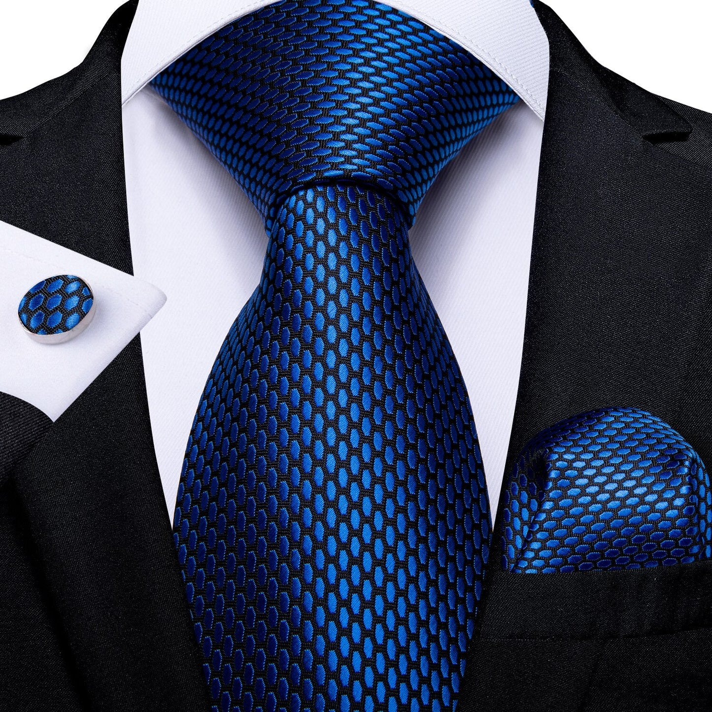 "Cravate pour homme en soie de designer paisley bleu sarcelle DiBanGu" MJ-1537