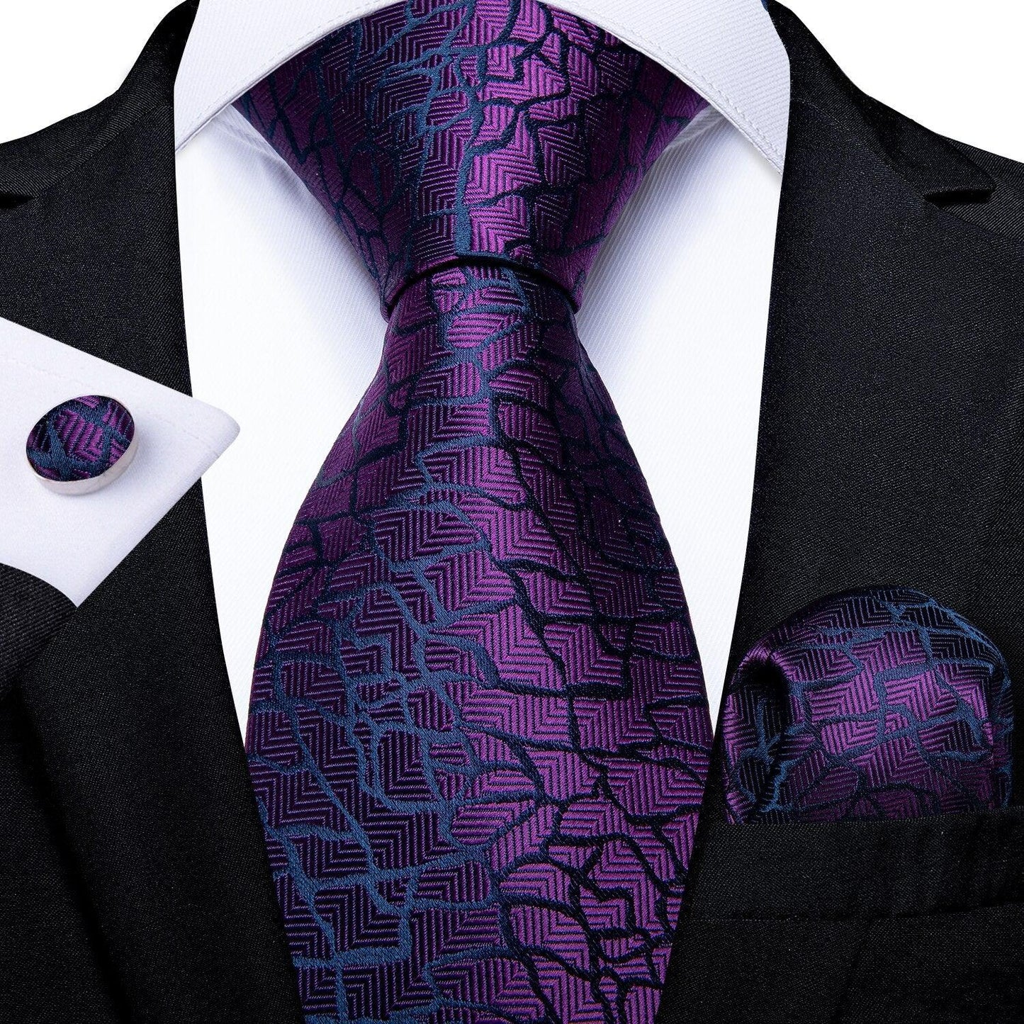 "Cravate pour homme en soie de designer paisley bleu sarcelle DiBanGu" MJ-1004