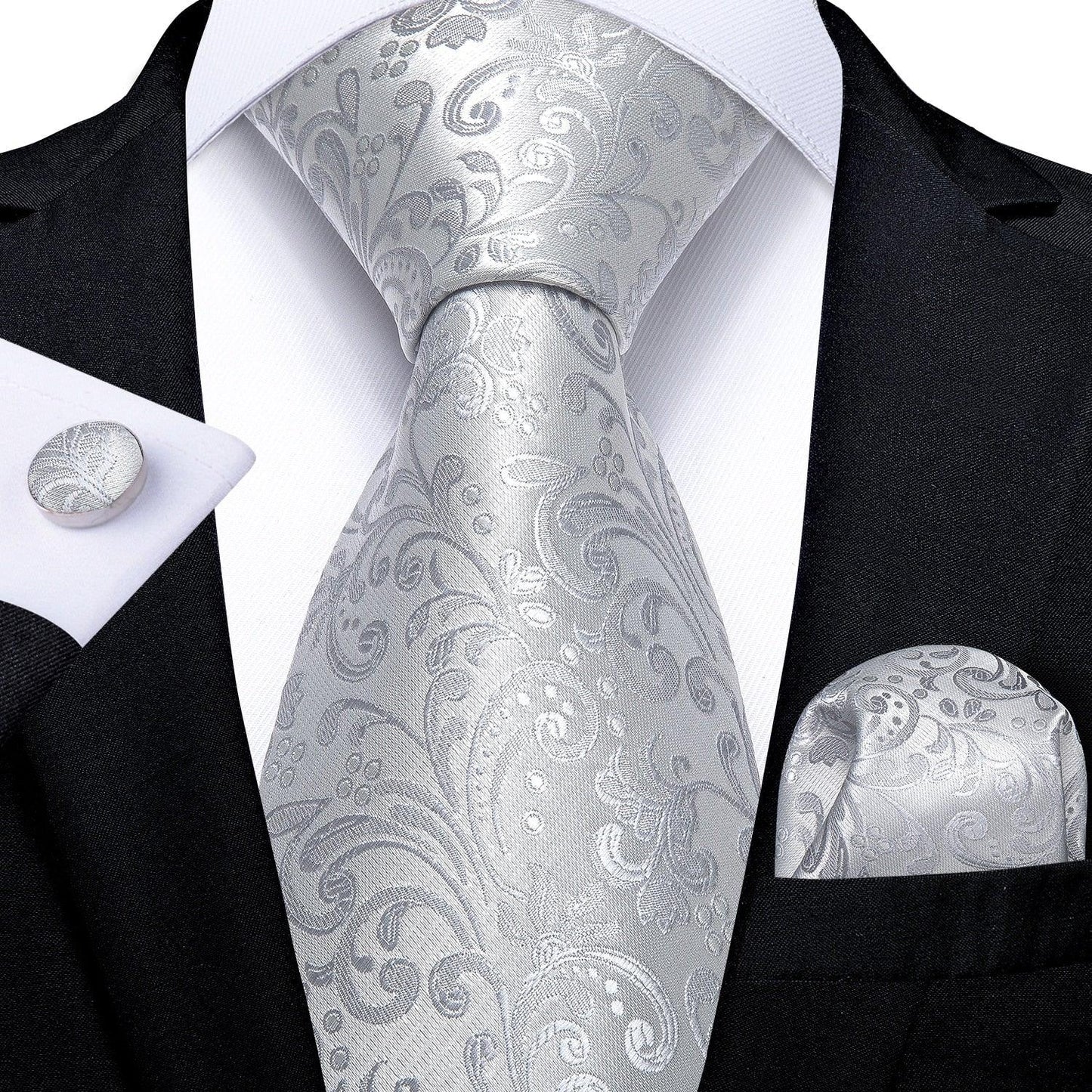 "Cravate pour homme en soie de designer paisley bleu sarcelle DiBanGu" MJ-1169