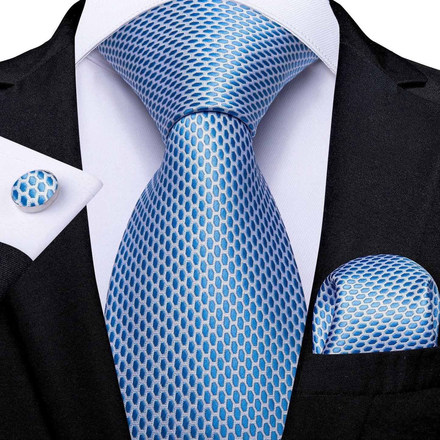 "Cravate pour homme en soie de designer paisley bleu sarcelle DiBanGu" MJ-1535