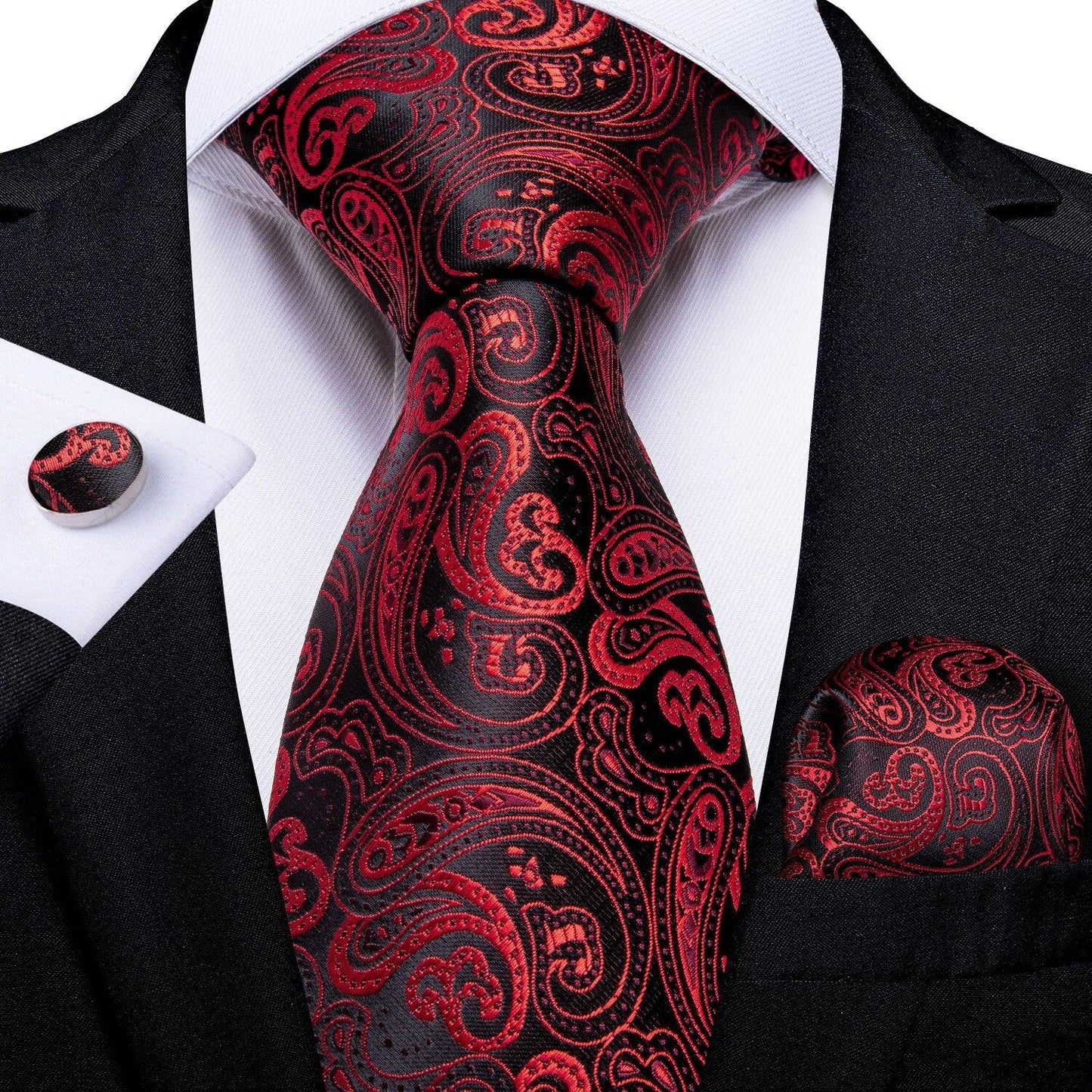 "Cravate pour homme en soie de designer paisley bleu sarcelle DiBanGu" MJ-0314