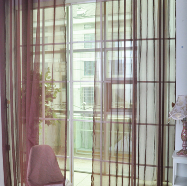 "Curtains modernes en tulle transparent pour salon et chambre - AOMshop" Brown 100×200cm