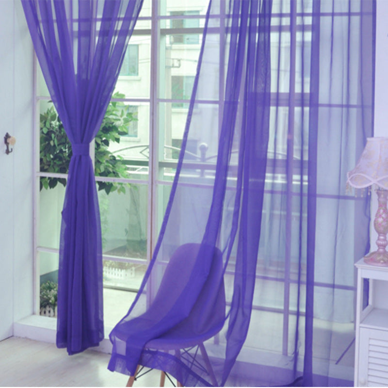 "Curtains modernes en tulle transparent pour salon et chambre - AOMshop" Purple 100x270cm