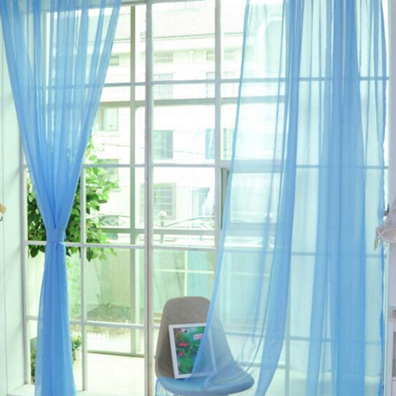 "Curtains modernes en tulle transparent pour salon et chambre - AOMshop" Sky blue