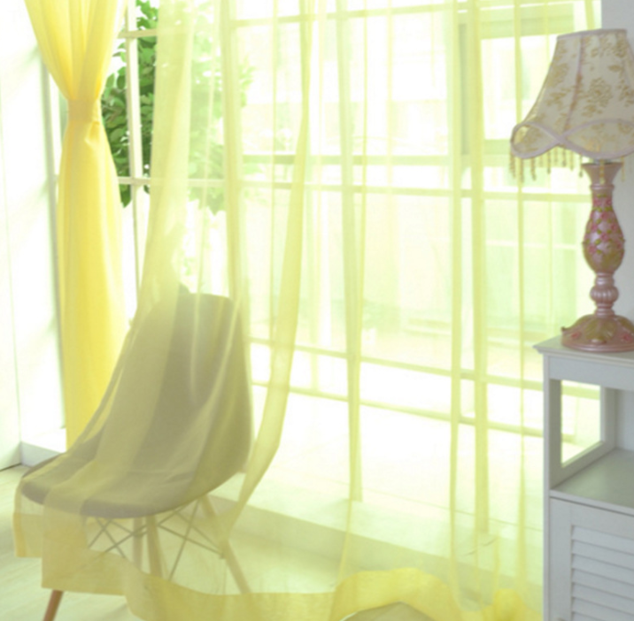 "Curtains modernes en tulle transparent pour salon et chambre - AOMshop" Golden 100×200cm