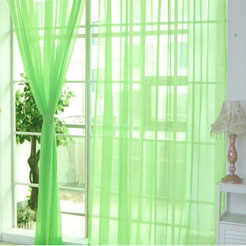 "Curtains modernes en tulle transparent pour salon et chambre - AOMshop" Fruit green 100x270cm