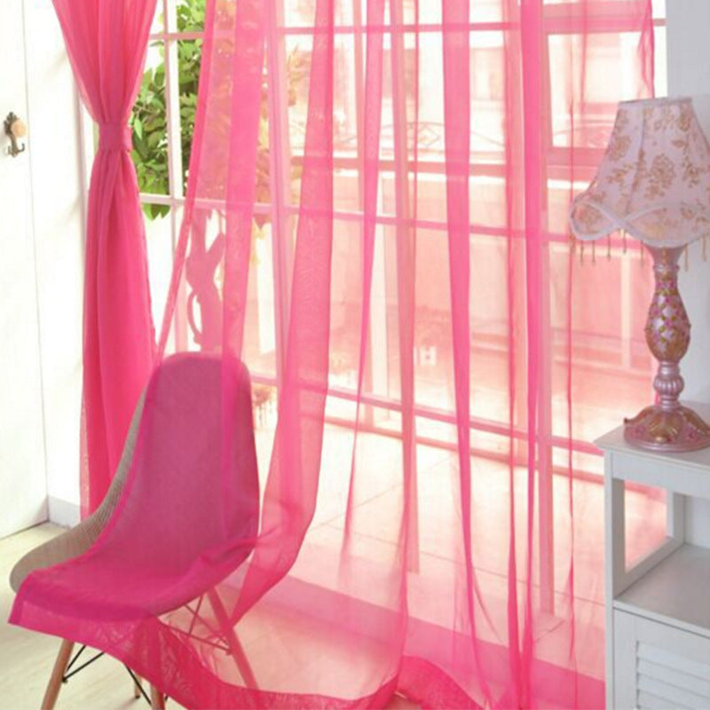 "Curtains modernes en tulle transparent pour salon et chambre - AOMshop" Rose Red