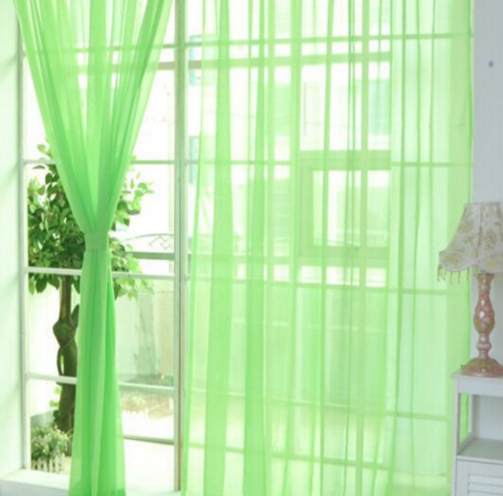 "Curtains modernes en tulle transparent pour salon et chambre - AOMshop" Fruit green 100×200cm