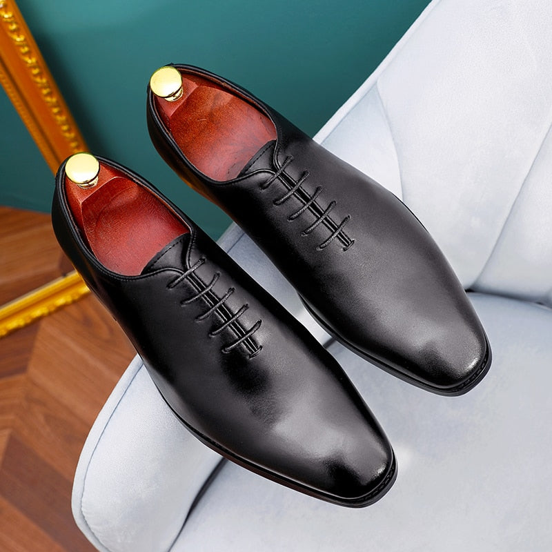 DESAI Men's Business Dress Casual Shoes - Chaussures Oxford en Cuir Véritable pour Hommes</h1>