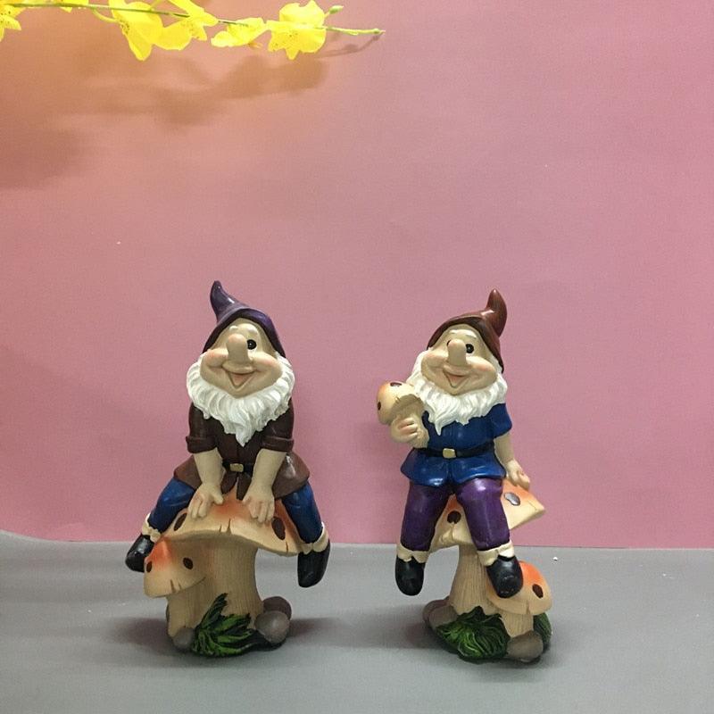 Décoration de jardin nain cartoon créatif en résine M 2pcs