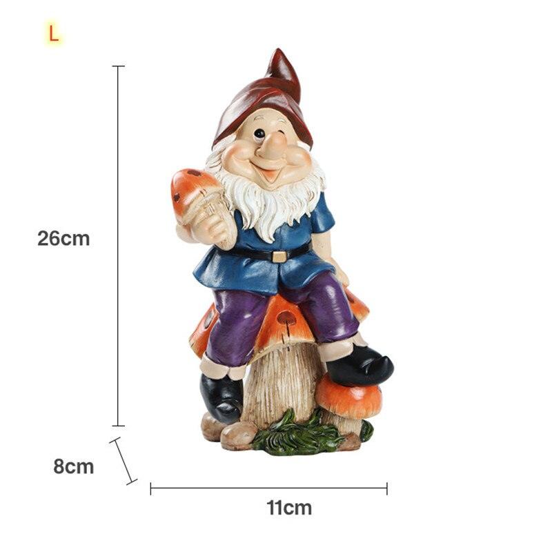 Décoration de jardin nain cartoon créatif en résine L 11x8x26cm B