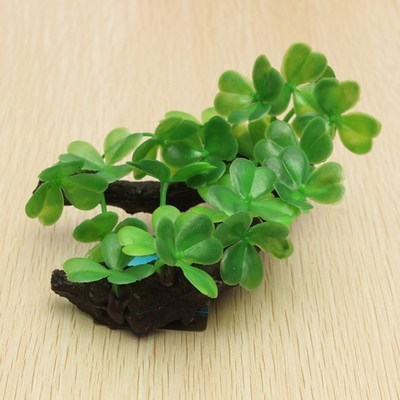 Décoration de plante simulée en herbe et bois - AOMshop