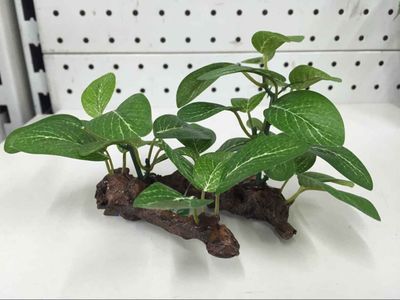 Décoration de plante simulée en herbe et bois - AOMshop B