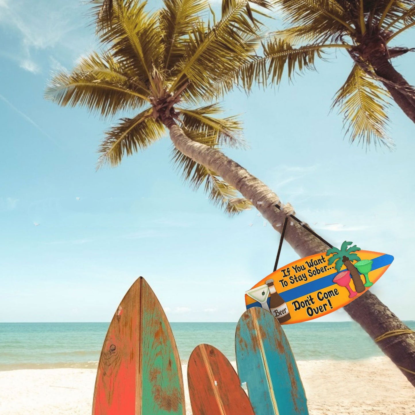 Décoration murale avec des planches de surf en bois chez AOMshop