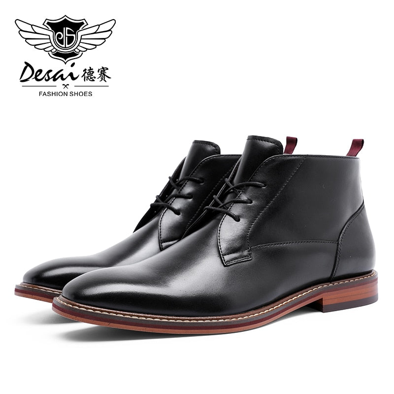 Desai Men Motorcycle Boots - Bottes Militaires en Cuir Véritable